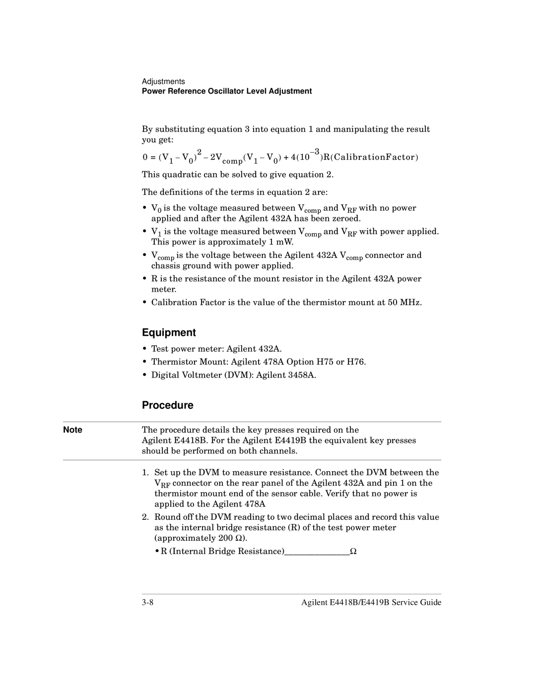 Agilent Technologies e4418b, e4419b manual Applied to the Agilent 478A 