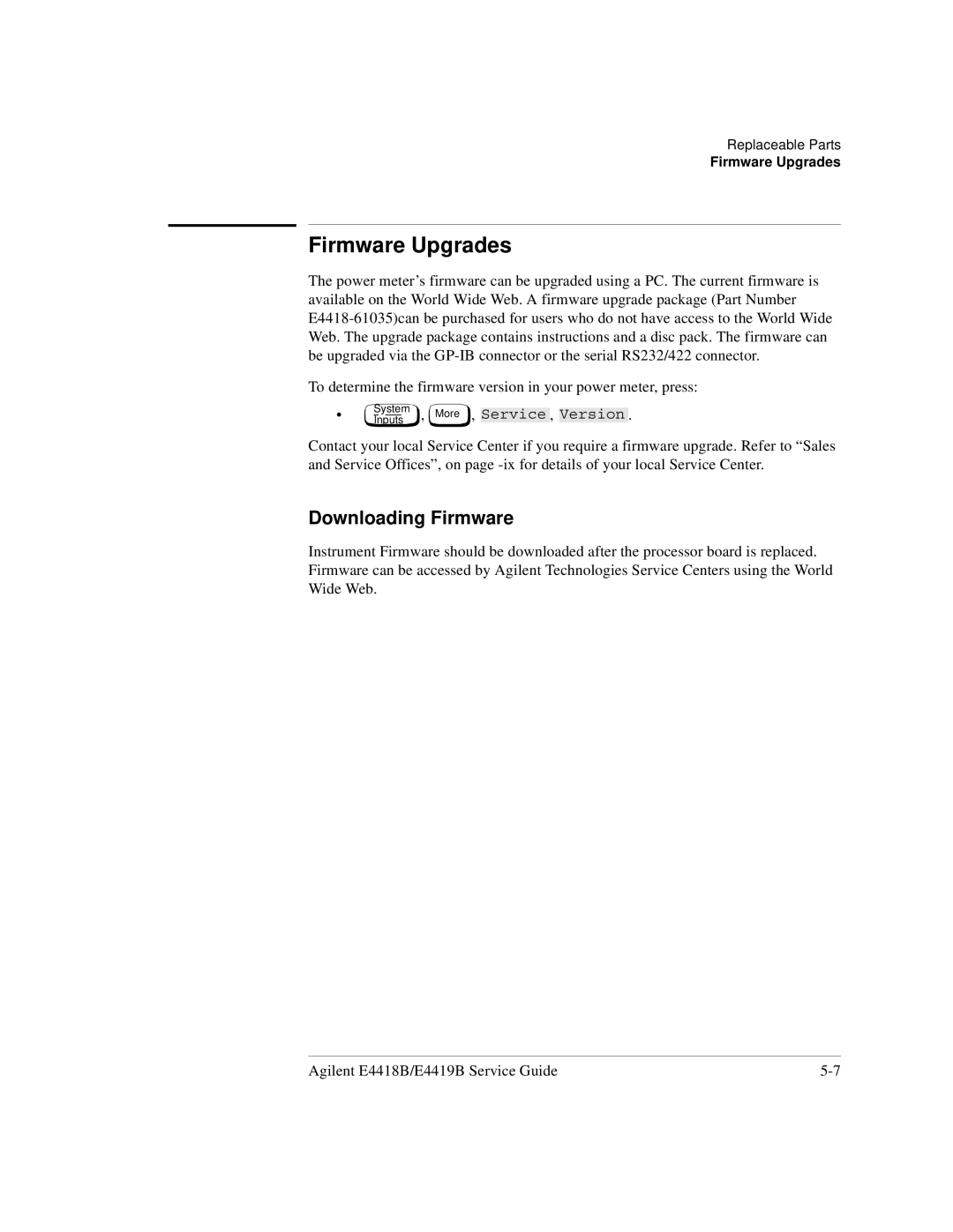 Agilent Technologies e4419b, e4418b manual Firmware Upgrades, Downloading Firmware 