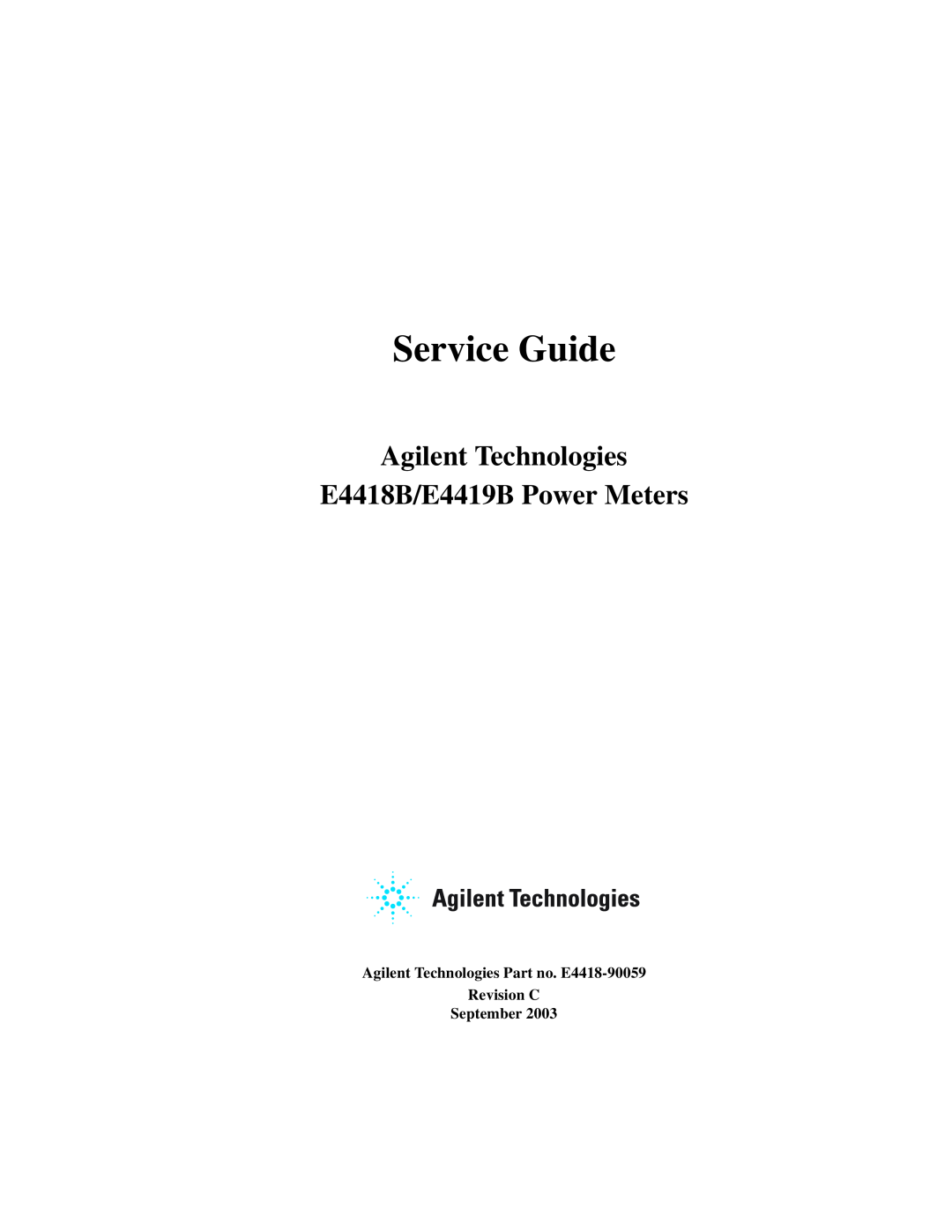 Agilent Technologies e4419b, e4418b manual Agilent Technologies E4418B/E4419B Power Meters, Service Guide 