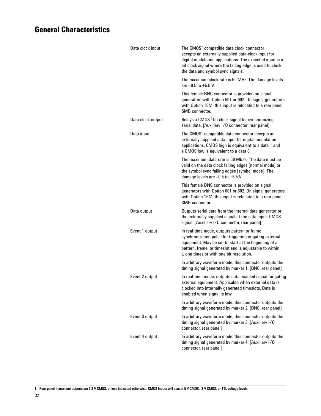 Agilent Technologies E4438C manual General Characteristics 