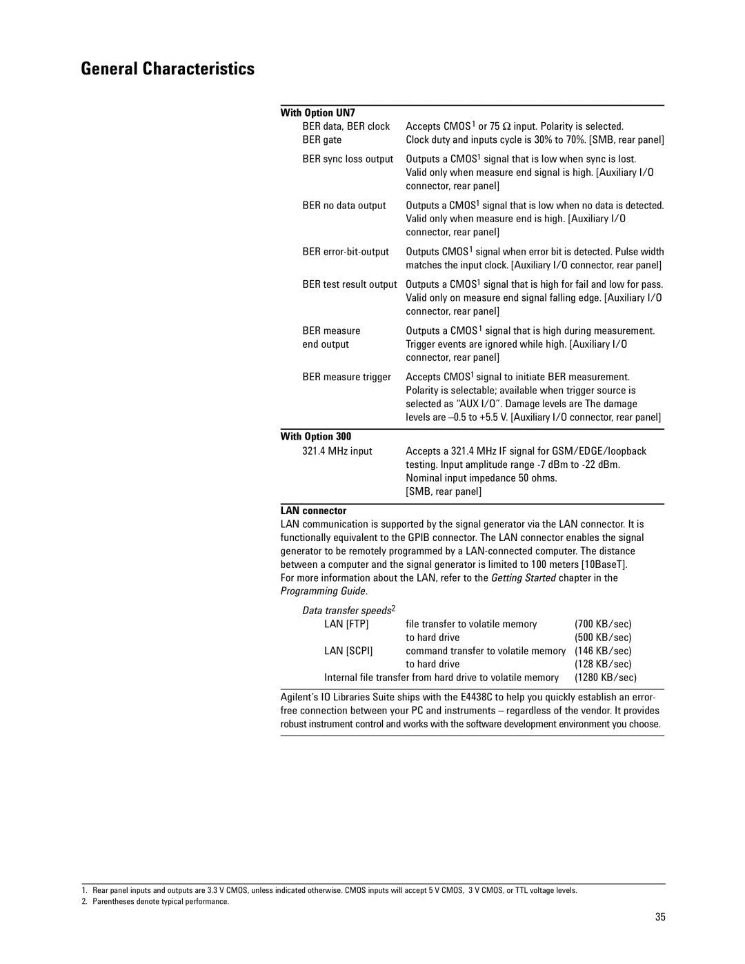 Agilent Technologies E4438C manual With Option UN7, LAN connector, File transfer to volatile memory, To hard drive 