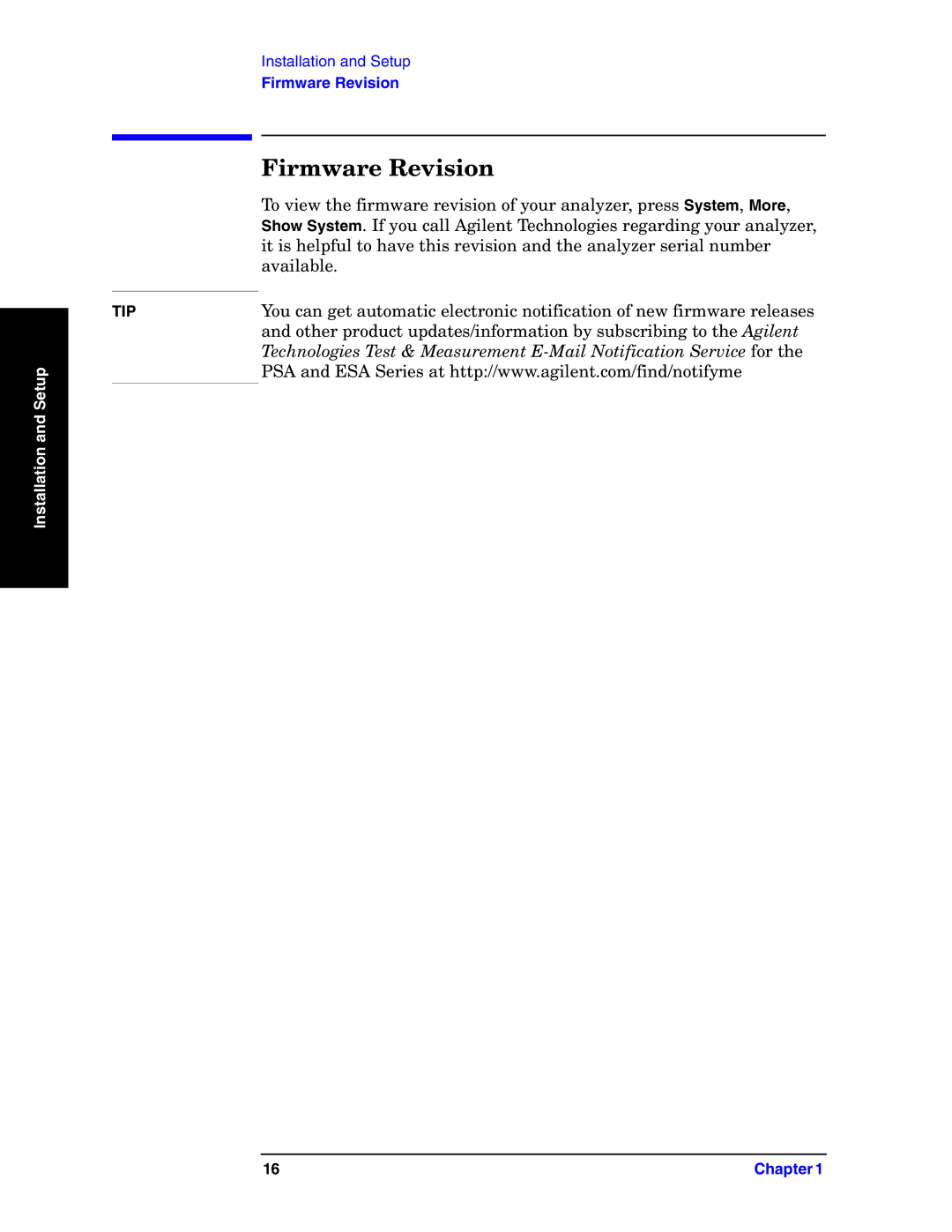 Agilent Technologies E4440A manual Firmware Revision 