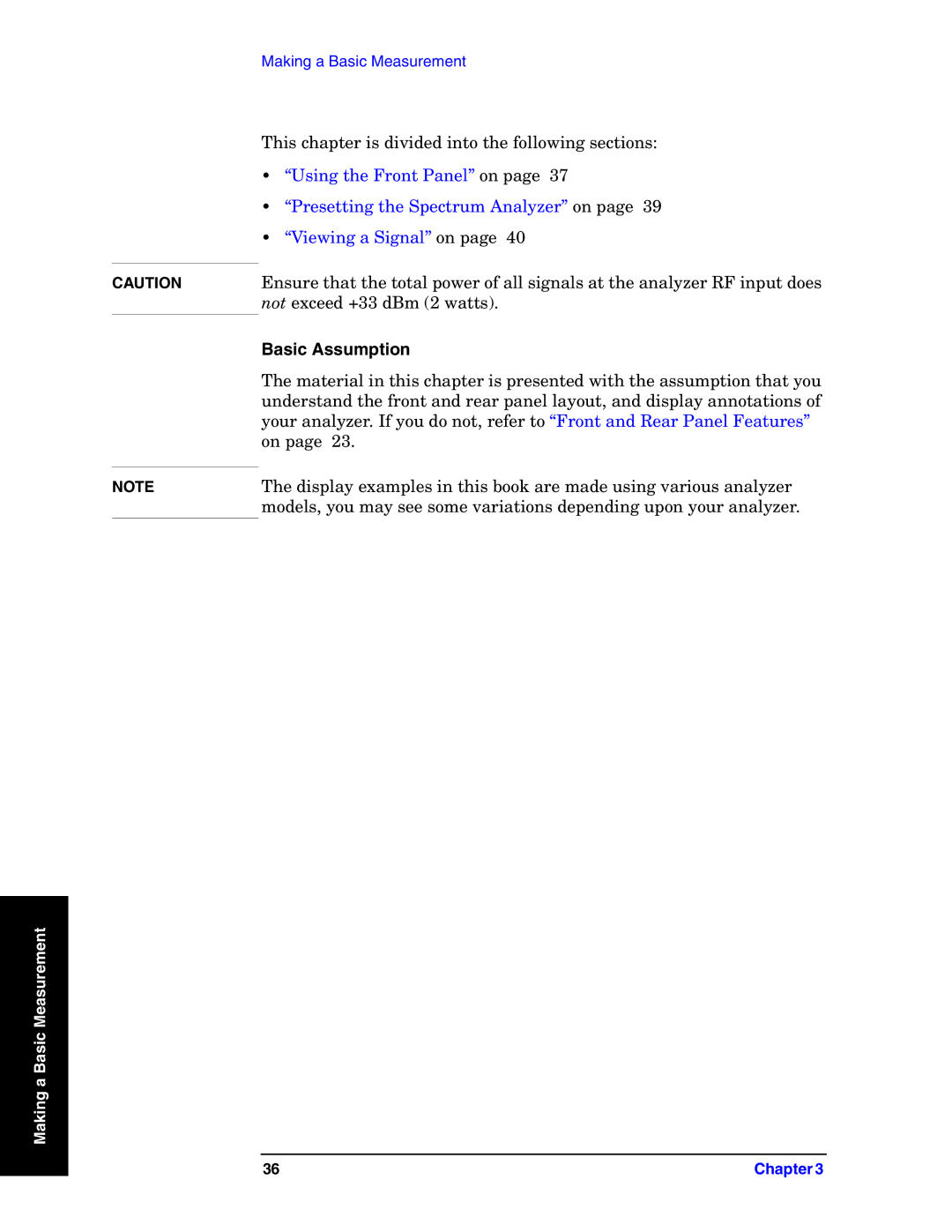 Agilent Technologies E4440A manual Viewing a Signal on, Basic Assumption 