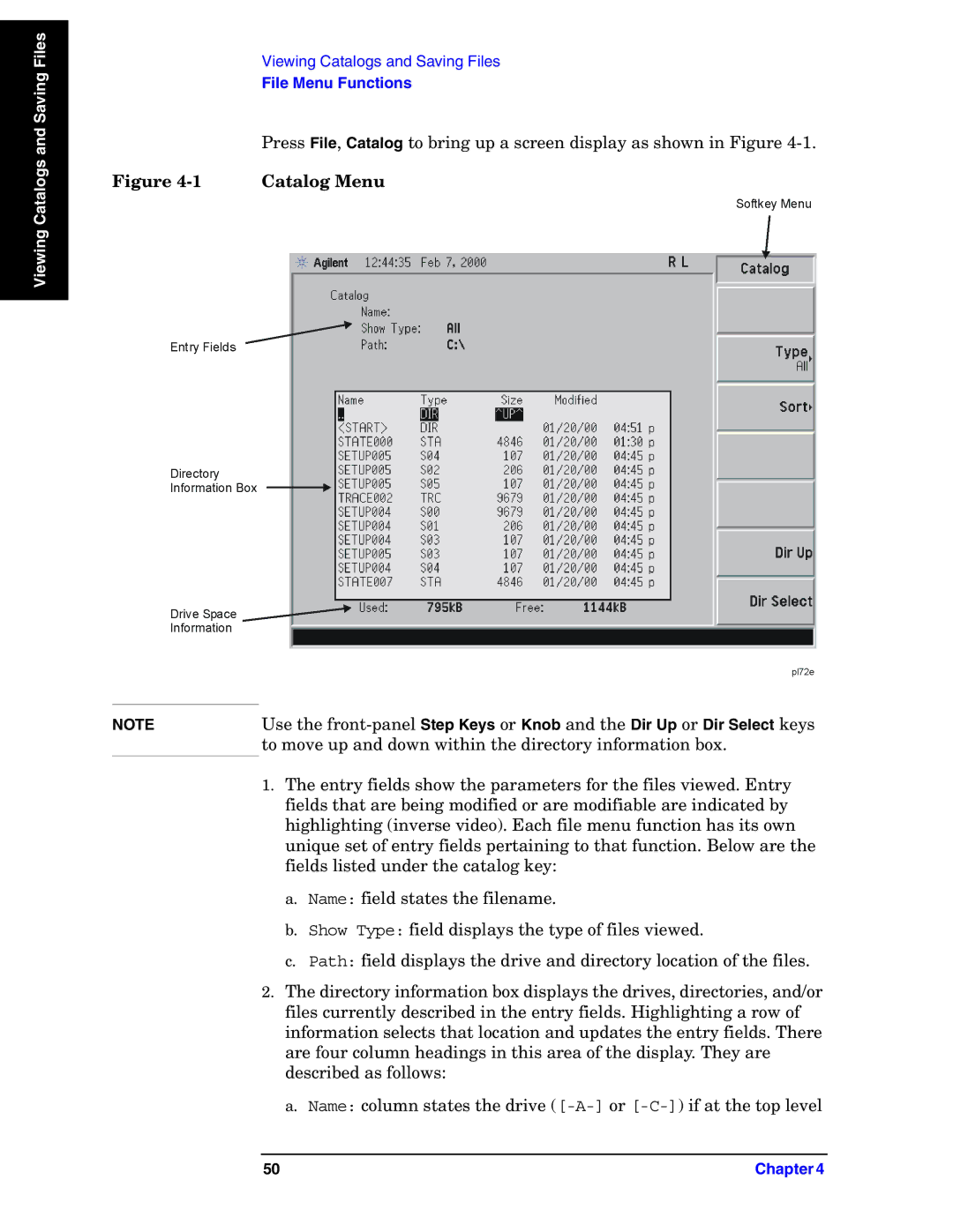 Agilent Technologies E4440A manual Catalog Menu 