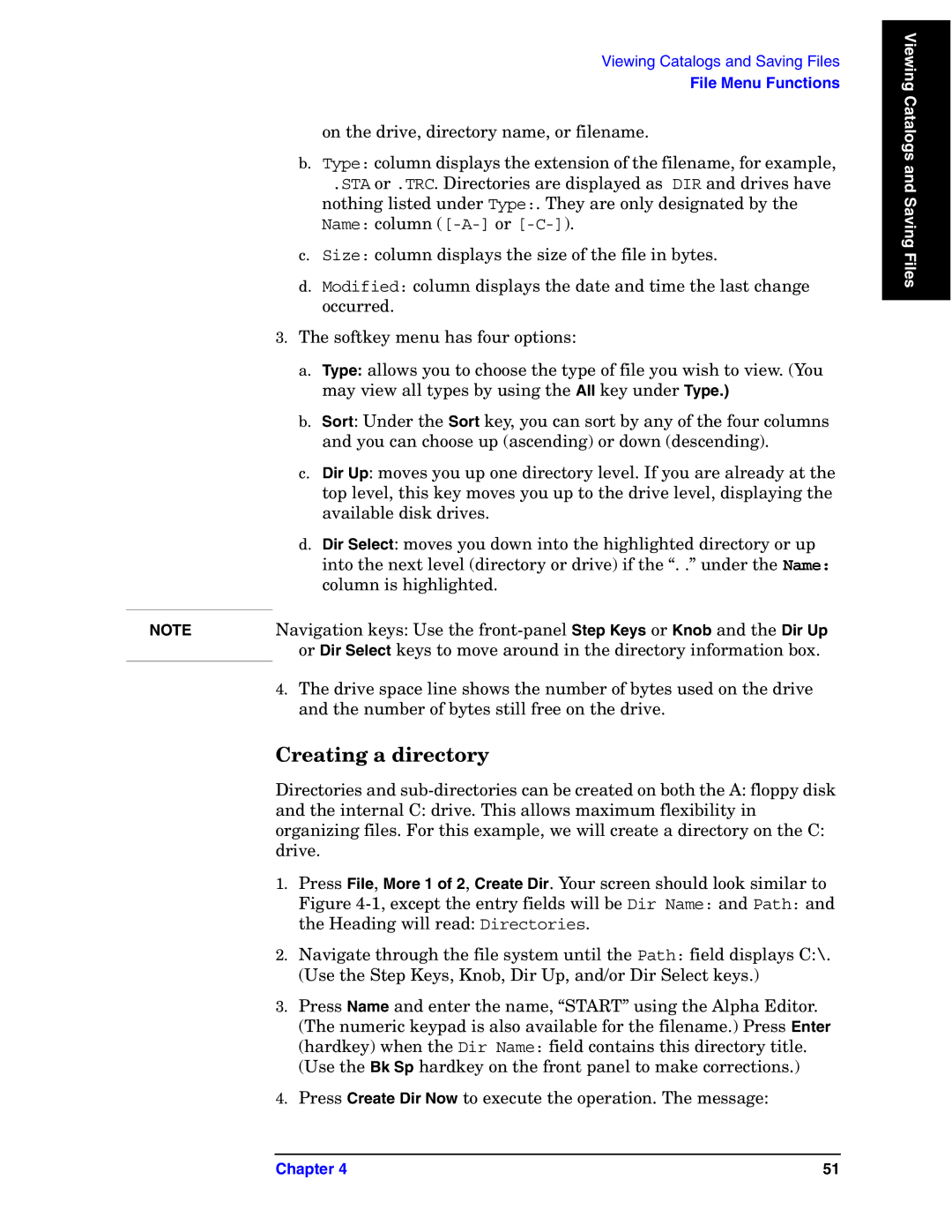 Agilent Technologies E4440A manual Creating a directory 