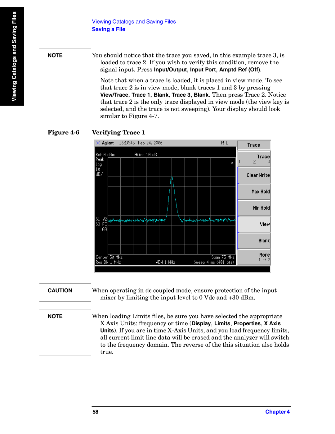 Agilent Technologies E4440A manual Verifying Trace 