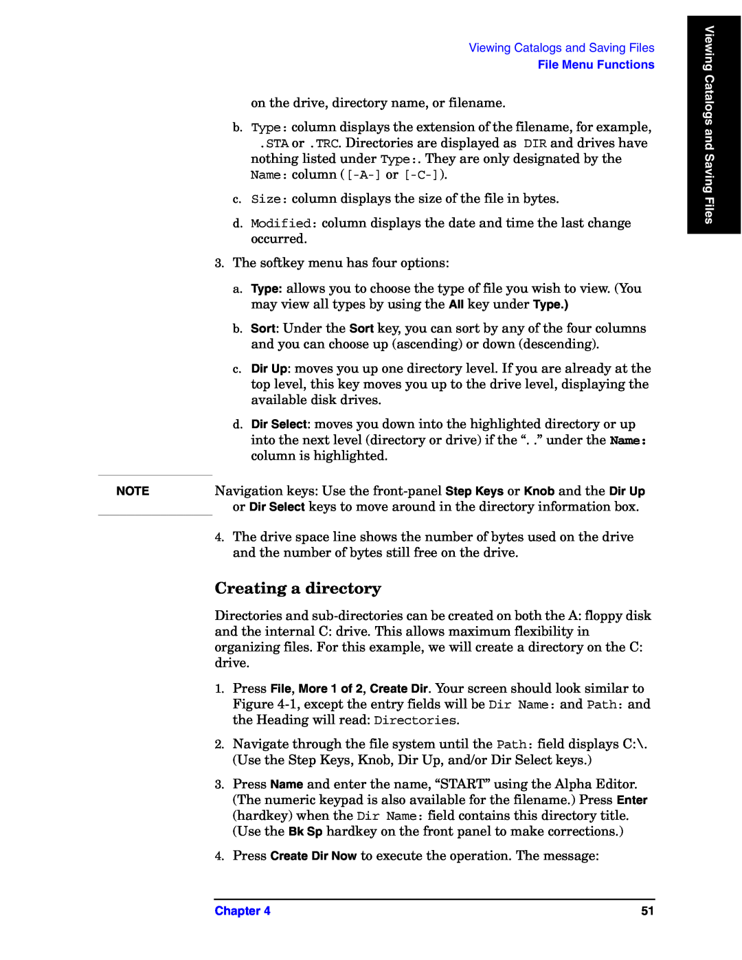 Agilent Technologies E4440A manual Creating a directory 