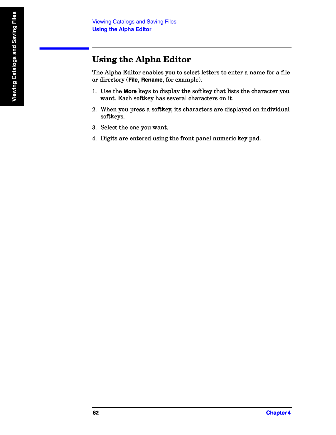 Agilent Technologies E4440A manual Using the Alpha Editor 