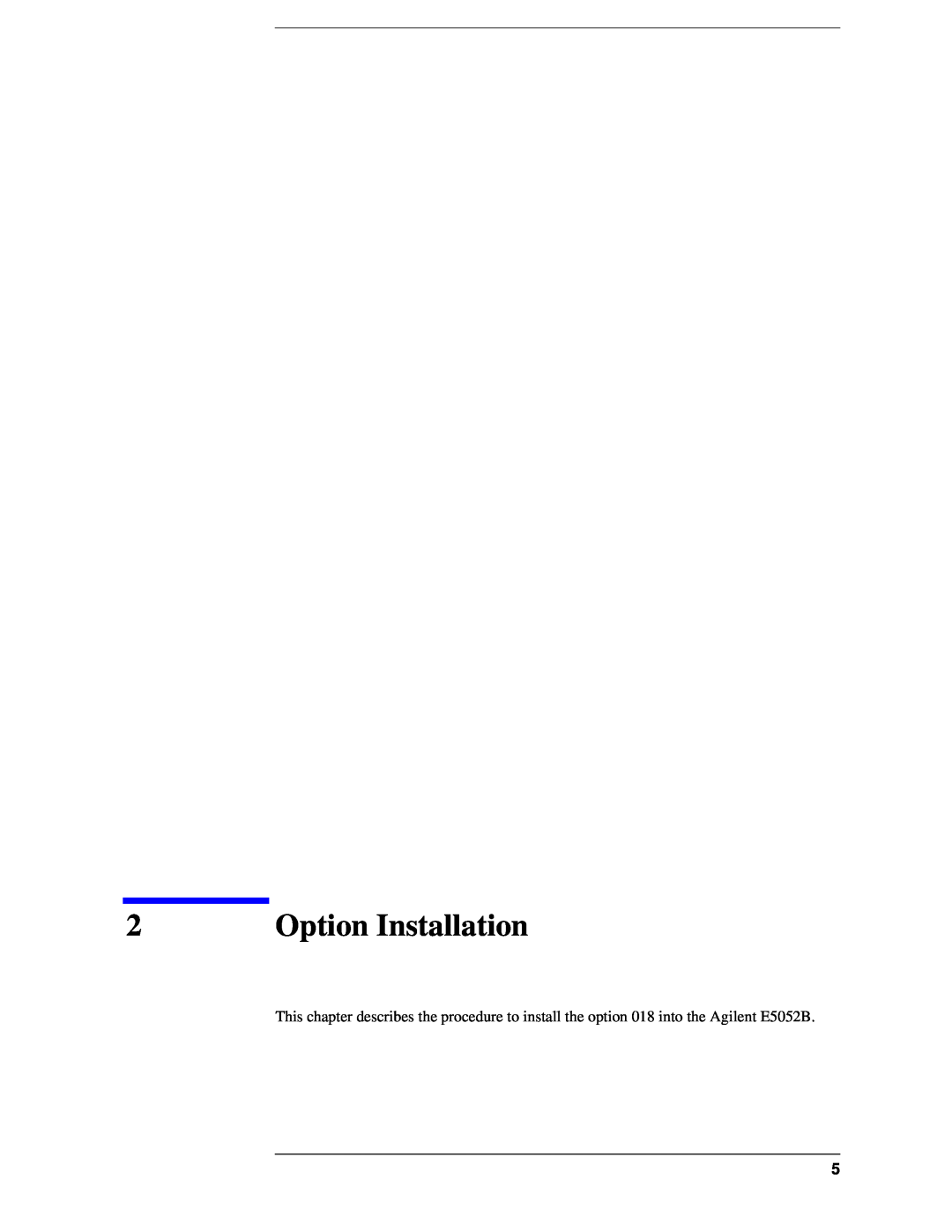 Agilent Technologies e5052-90202 manual Option Installation 