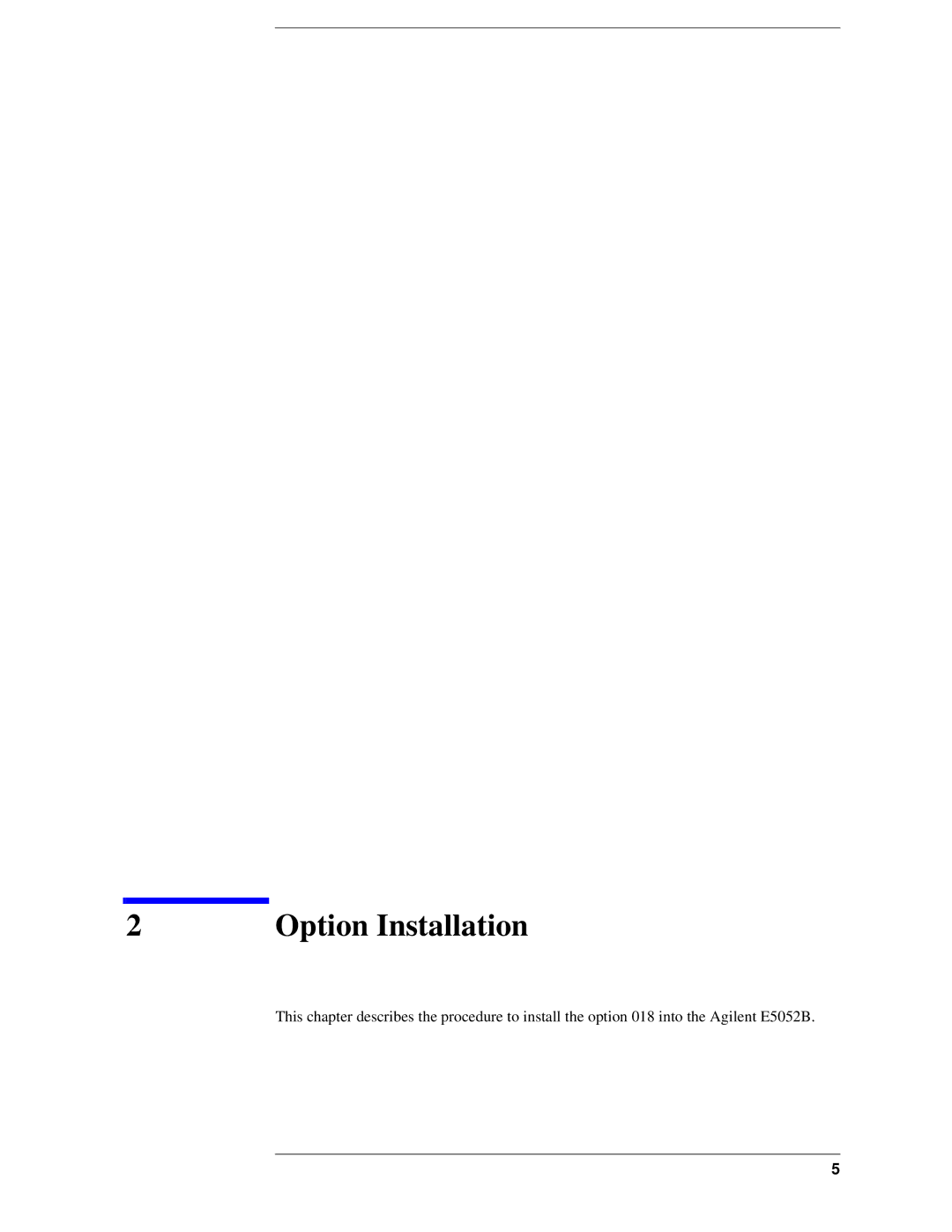 Agilent Technologies e5052-90202 manual Option Installation 