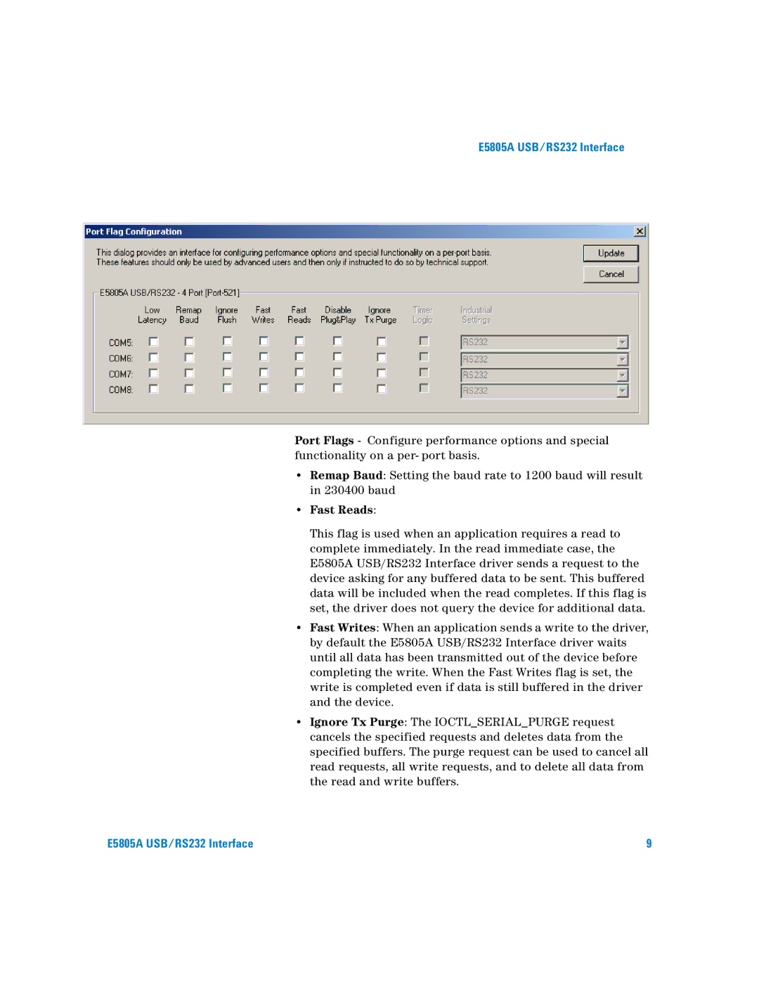 Agilent Technologies E5805A manual Fast Reads 