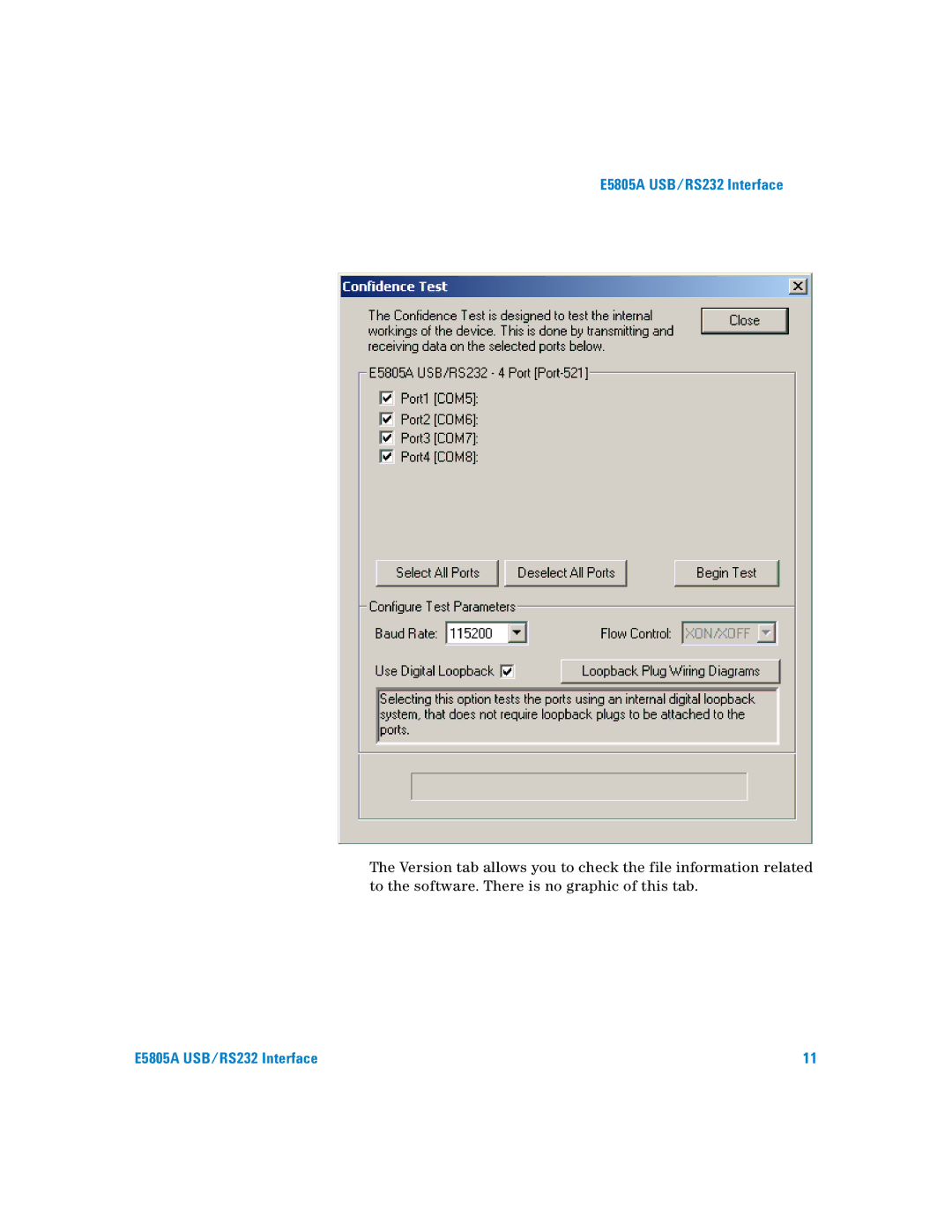 Agilent Technologies manual E5805A USB/RS232 Interface 