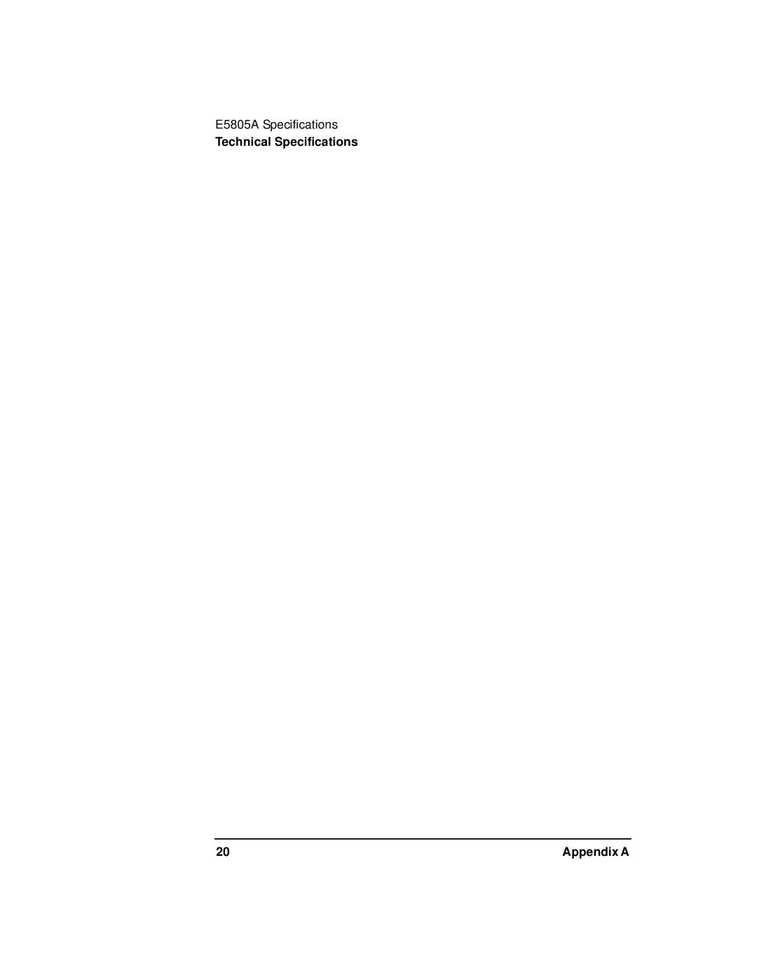 Agilent Technologies E5805A manual Appendix a 