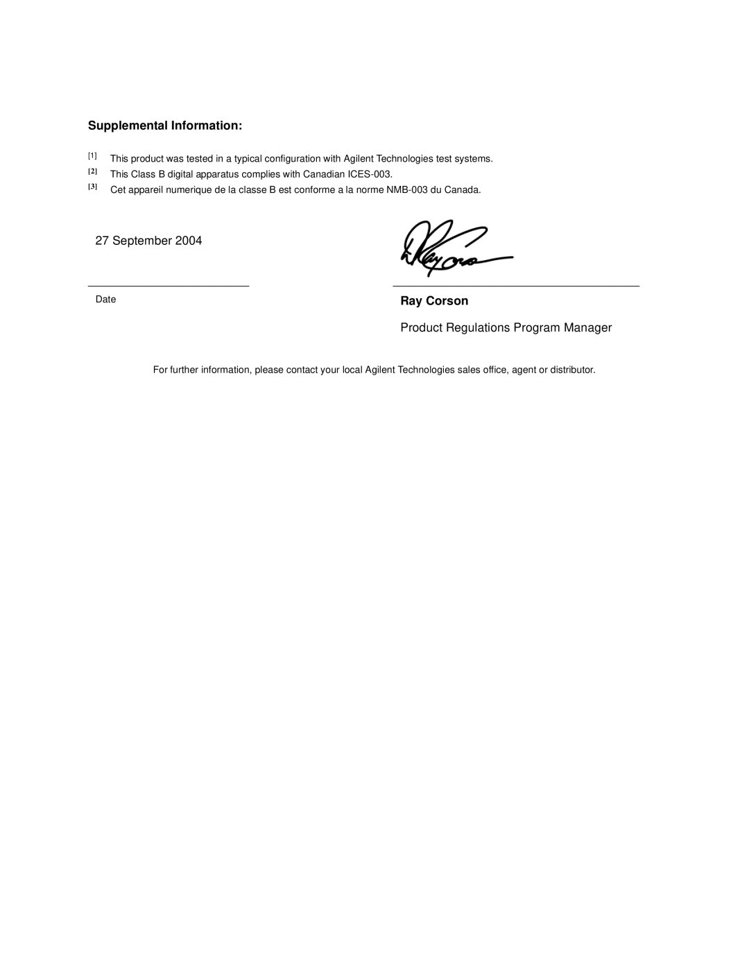 Agilent Technologies E5805A manual Supplemental Information 