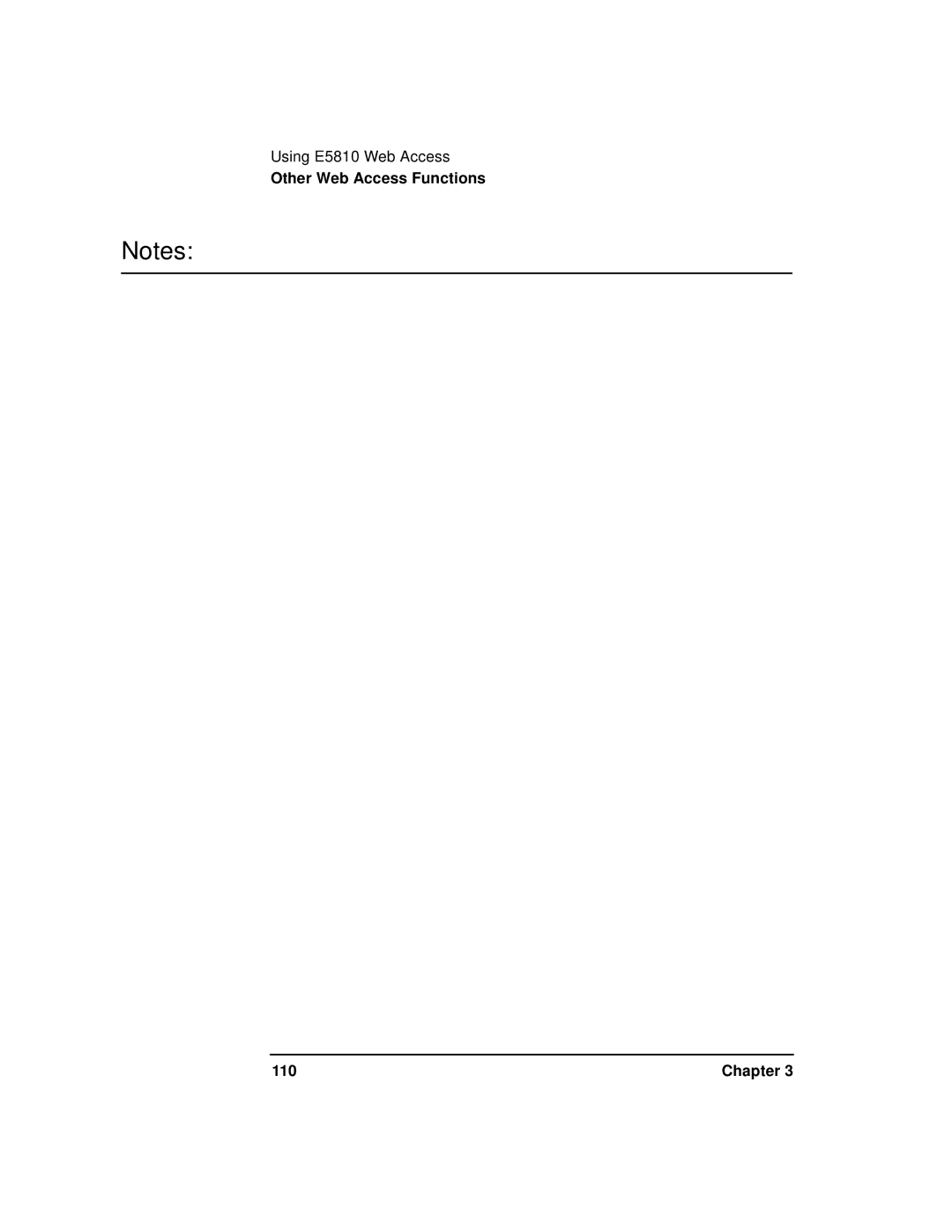 Agilent Technologies E5810A manual Other Web Access Functions 110 Chapter 