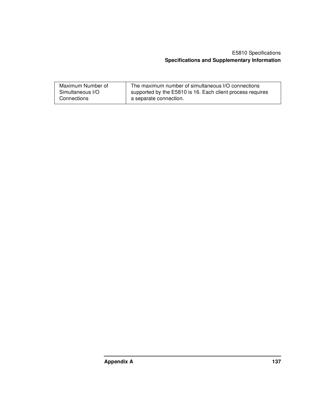 Agilent Technologies E5810A manual Appendix a 137 