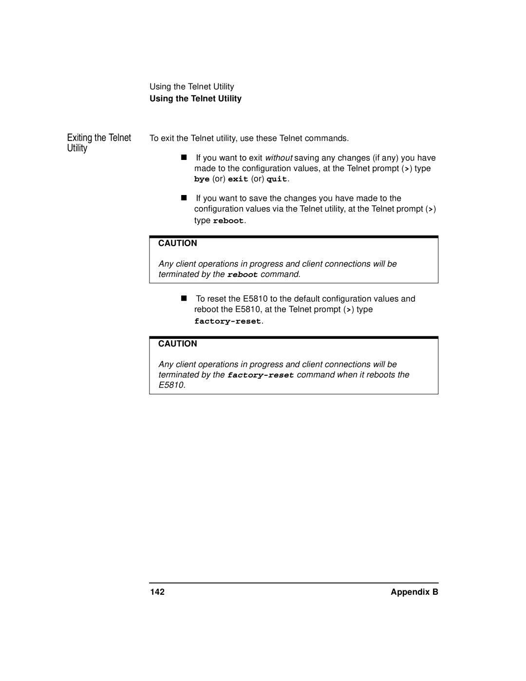 Agilent Technologies E5810A manual Utility, Appendix B 