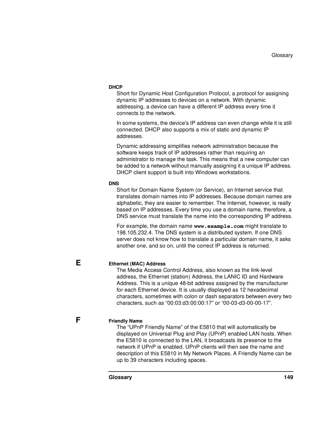 Agilent Technologies E5810A manual Glossary 149 