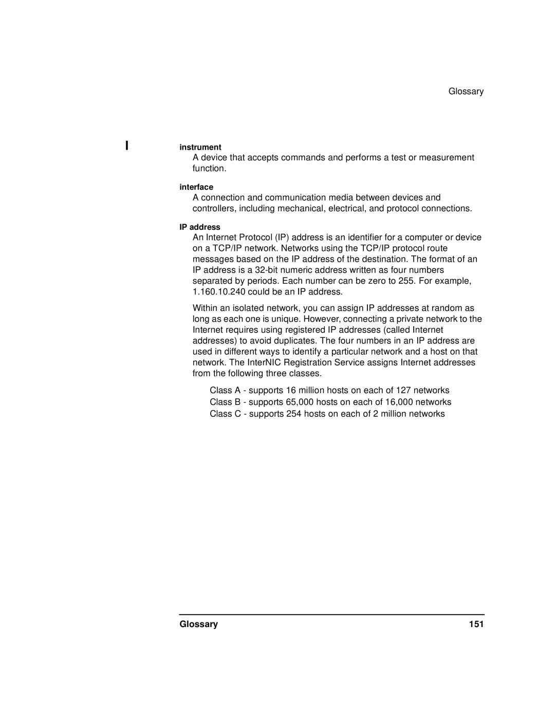 Agilent Technologies E5810A manual Glossary 151 