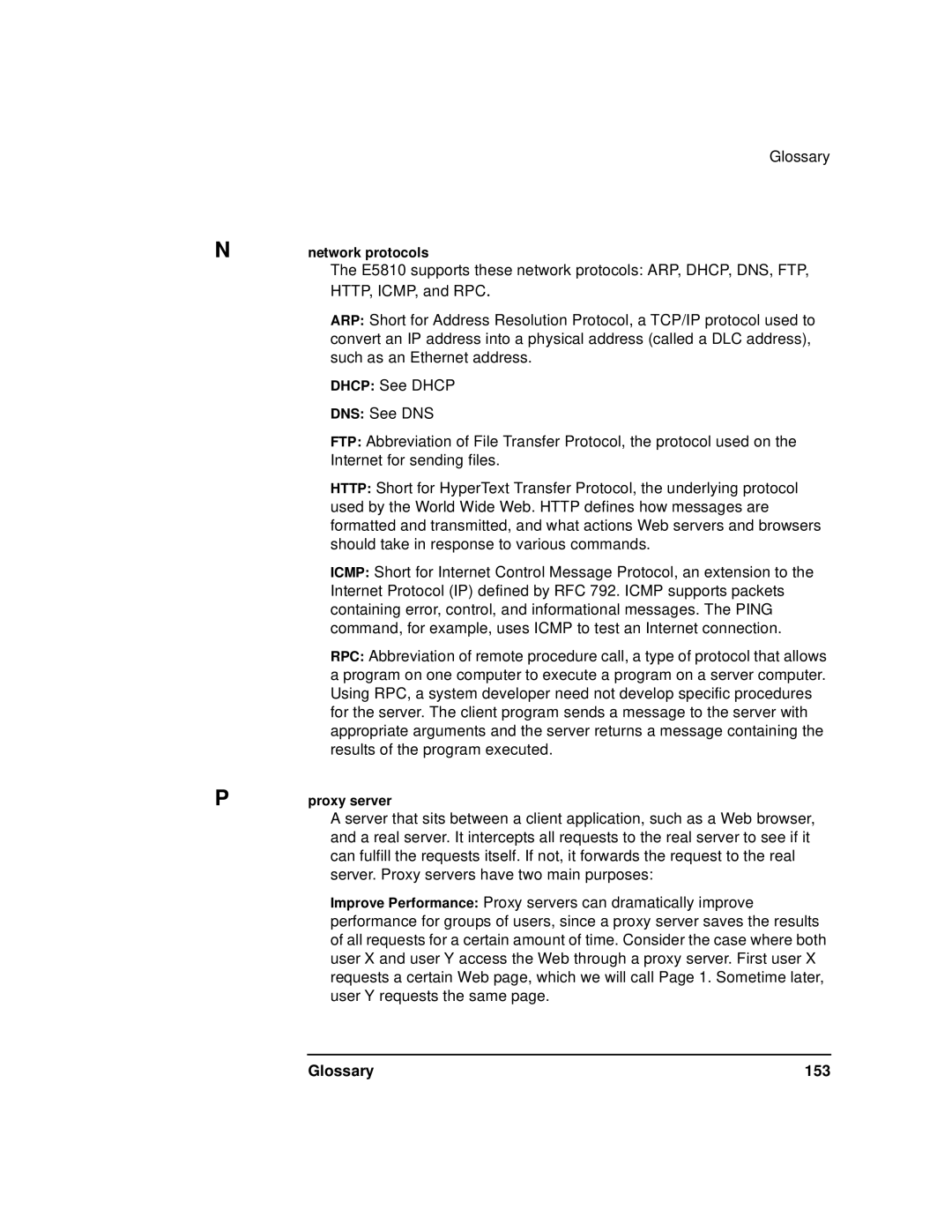 Agilent Technologies E5810A manual Glossary 153 