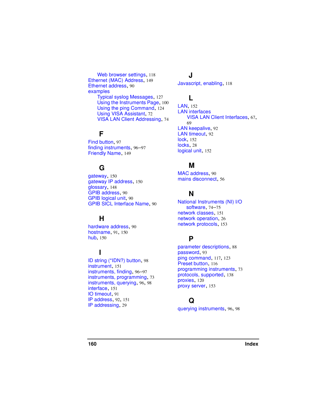 Agilent Technologies E5810A manual 160 