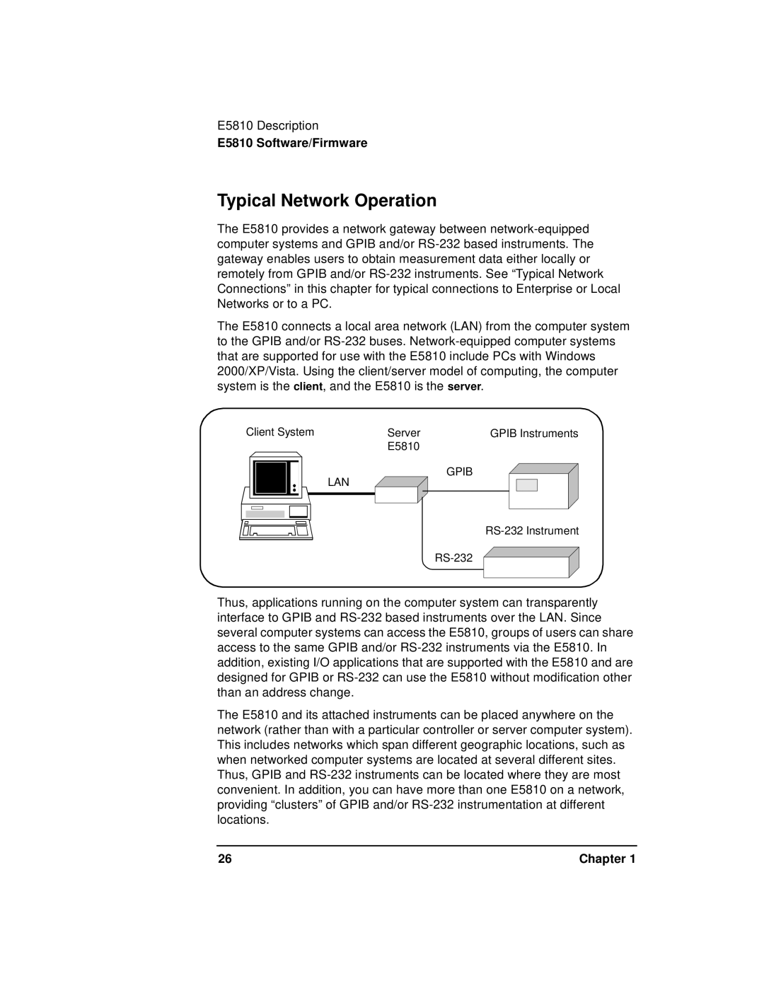 Agilent Technologies E5810A manual Typical Network Operation 