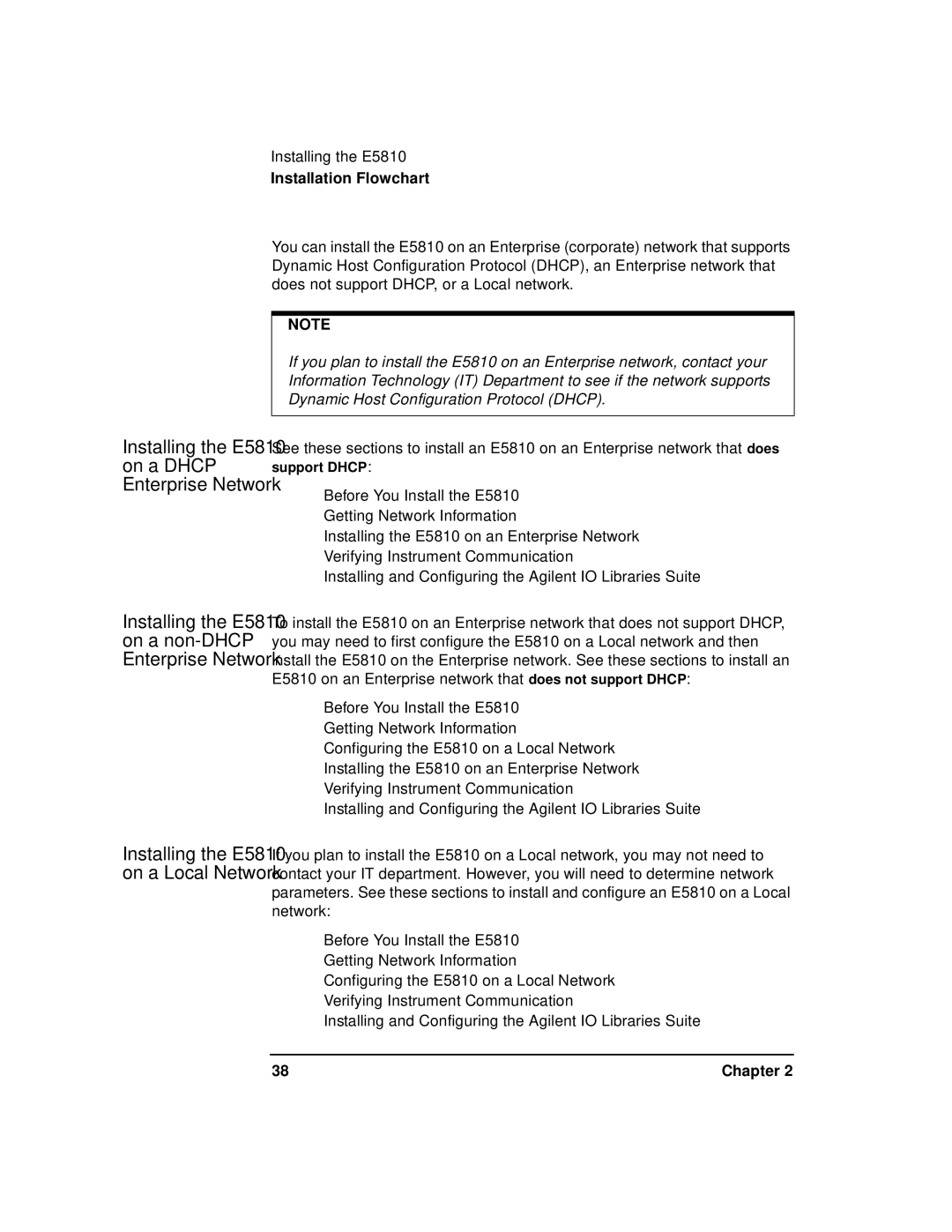 Agilent Technologies E5810A manual On a Dhcp, Enterprise Network 