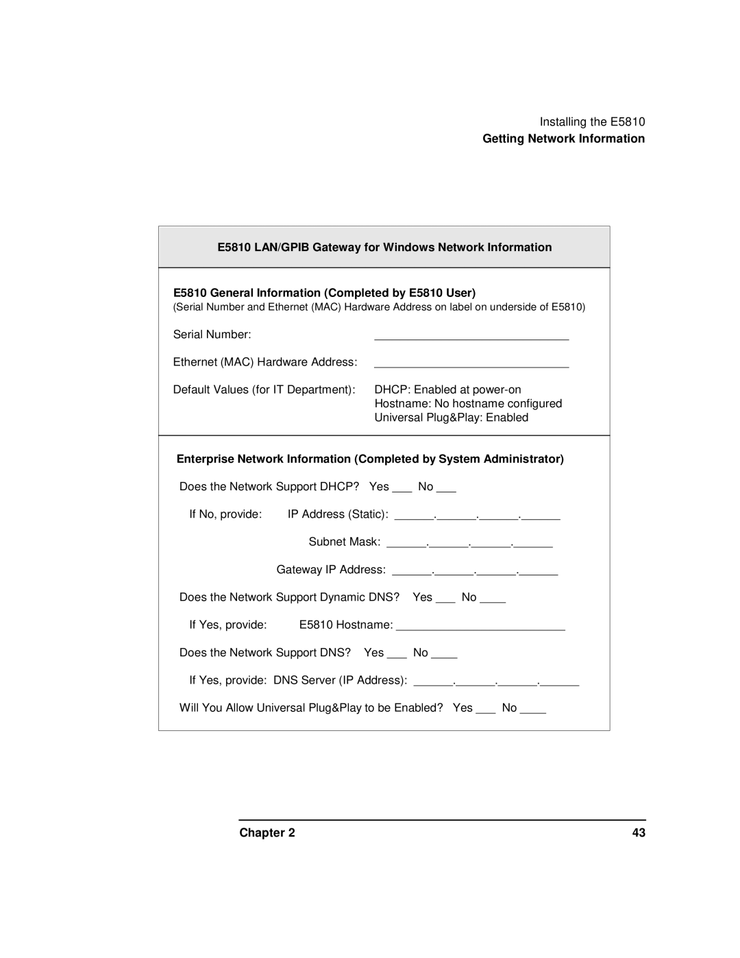 Agilent Technologies E5810A manual Chapter 