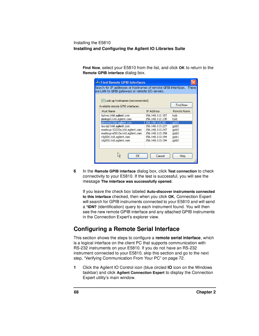 Agilent Technologies E5810A manual Configuring a Remote Serial Interface 