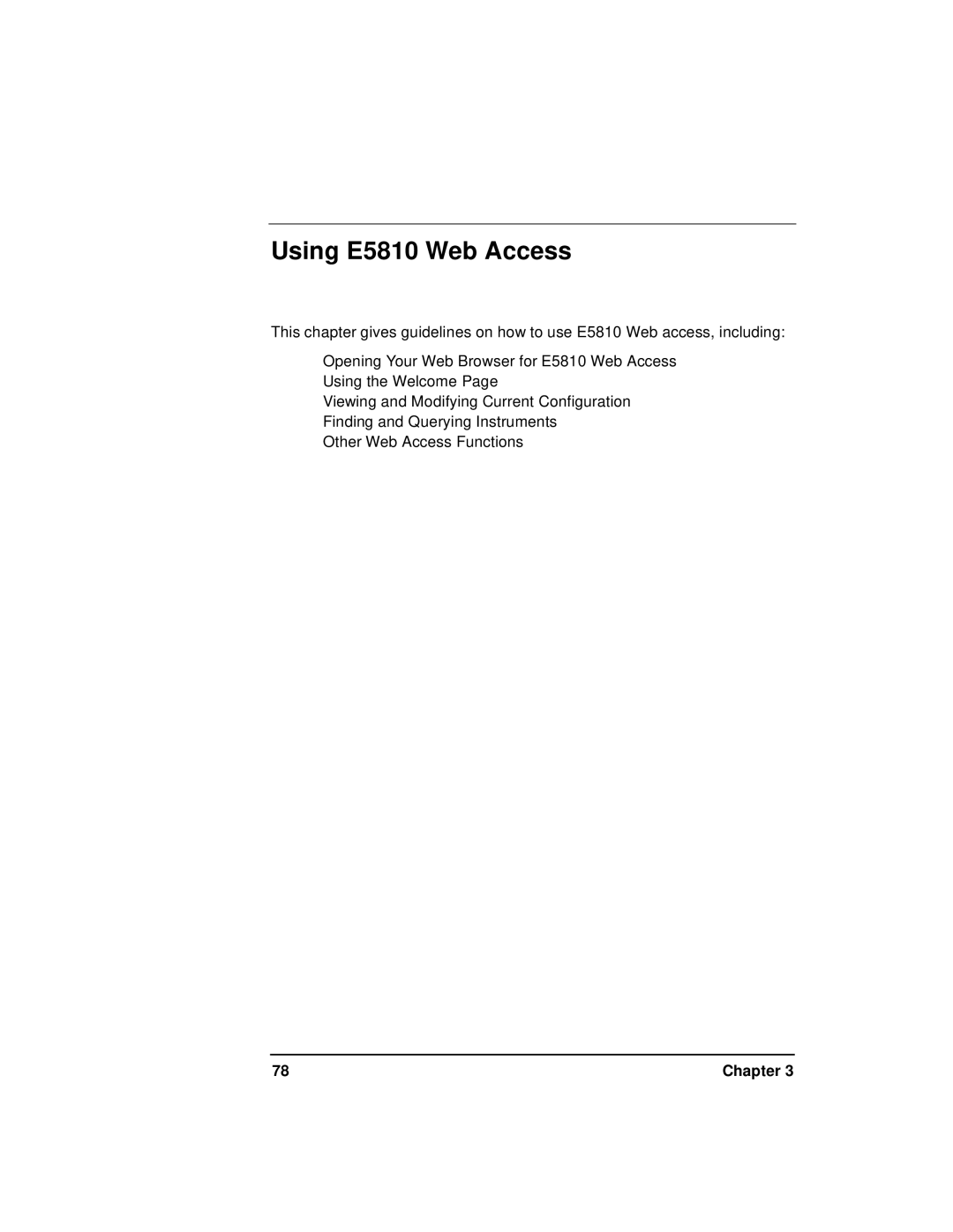 Agilent Technologies E5810A manual Using E5810 Web Access 