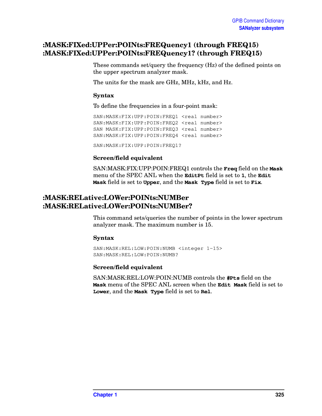 Agilent Technologies E6380-90073 manual MASKRELativeLOWerPOINtsNUMBer MASKRELativeLOWerPOINtsNUMBer? 