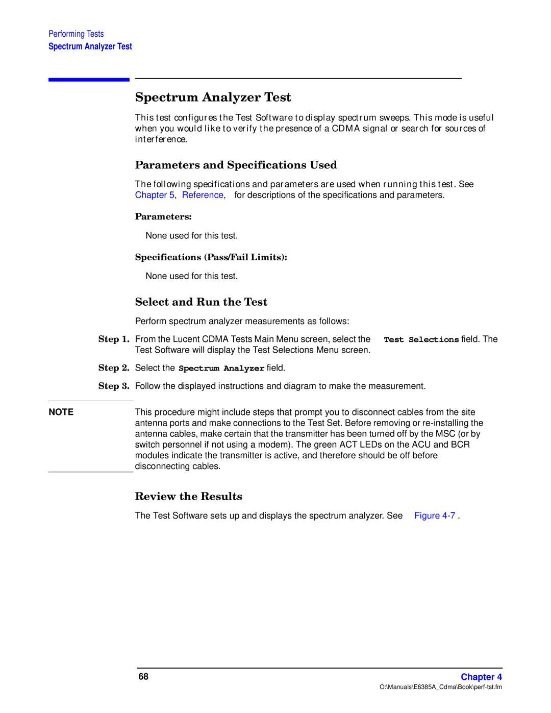 Agilent Technologies E6385A manual Ewuwfw, Select the Spectrum Analyzer field 