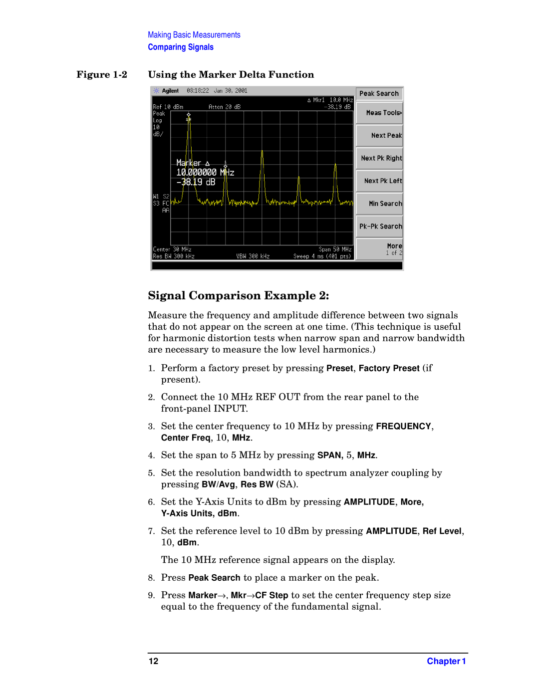 Agilent Technologies E7404A, E7405A, E7402A, E7403A, E7401A manual Using the Marker Delta Function 