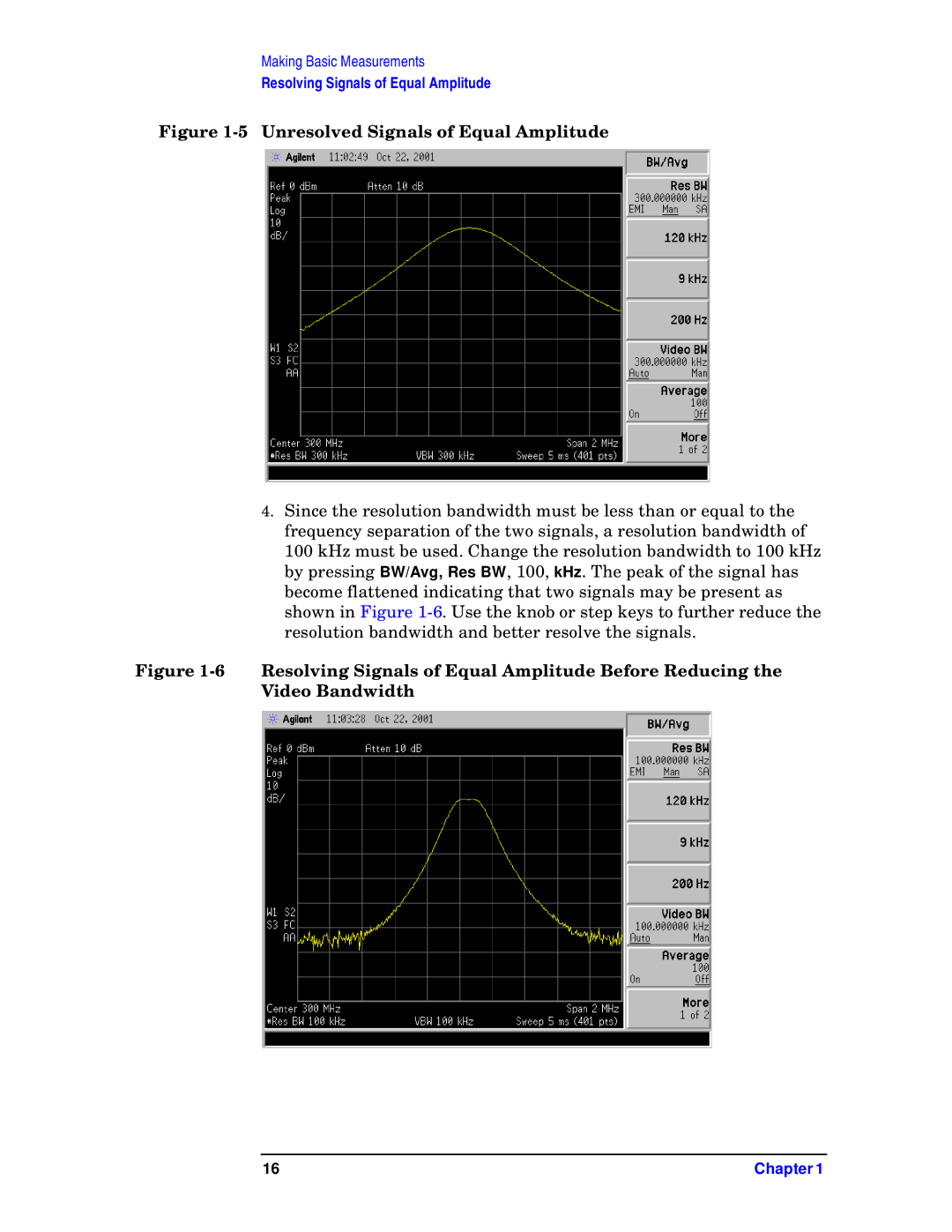 Agilent Technologies E7402A, E7405A, E7404A, E7403A, E7401A manual Unresolved Signals of Equal Amplitude 