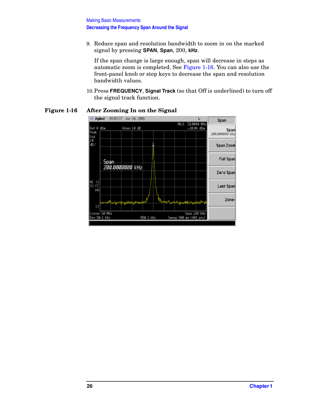 Agilent Technologies E7402A, E7405A, E7404A, E7403A, E7401A manual After Zooming In on the Signal 