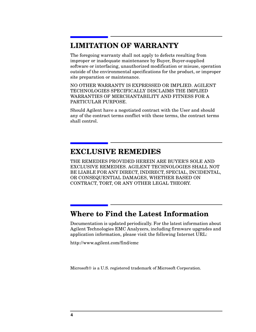 Agilent Technologies E7401A, E7405A, E7402A, E7404A, E7403A manual Limitation of Warranty 