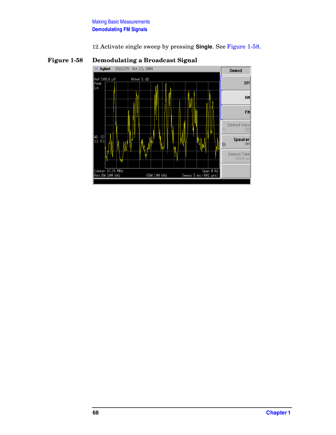 Agilent Technologies E7403A, E7405A, E7402A, E7404A, E7401A manual Demodulating a Broadcast Signal 