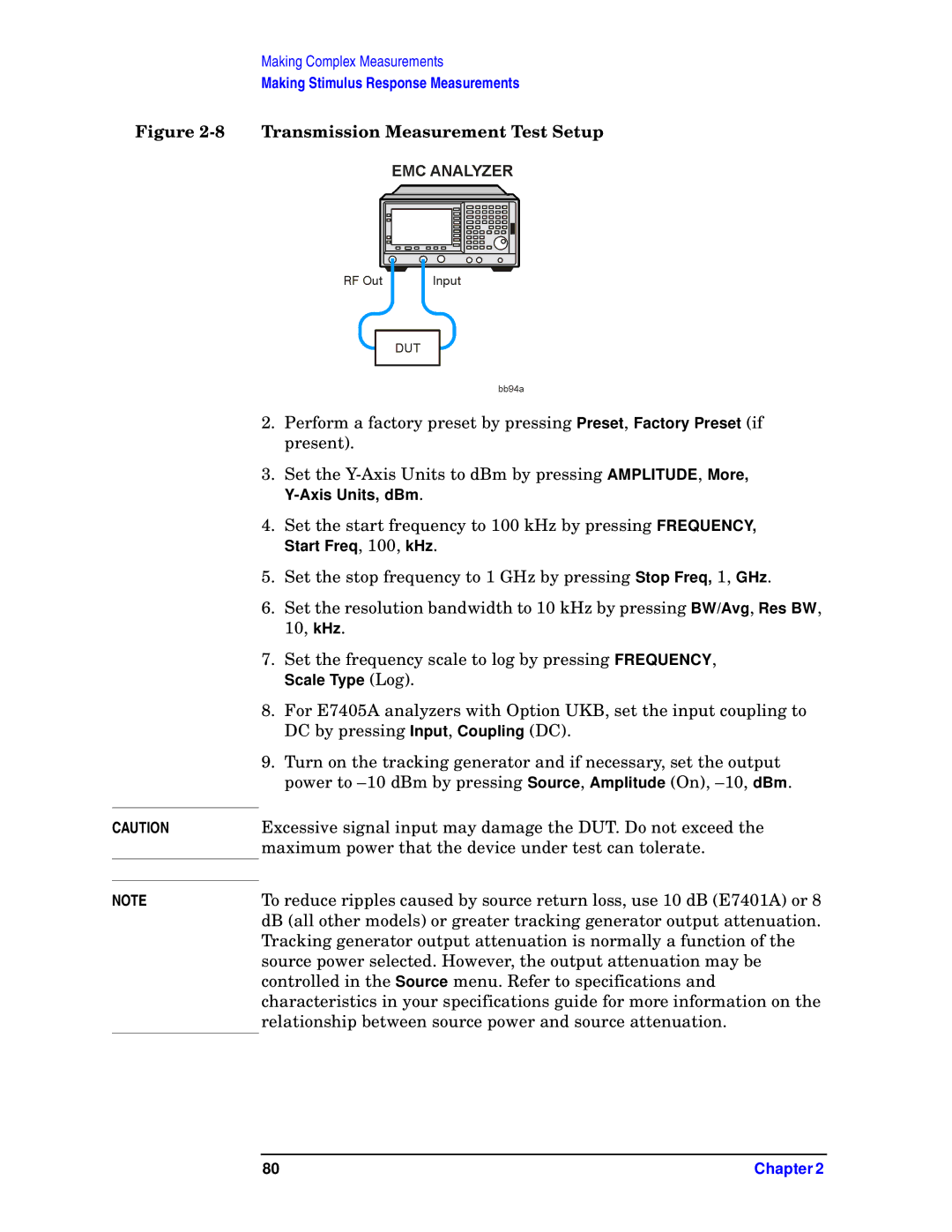 Agilent Technologies E7405A, E7402A, E7404A, E7403A, E7401A manual Scale Type Log 