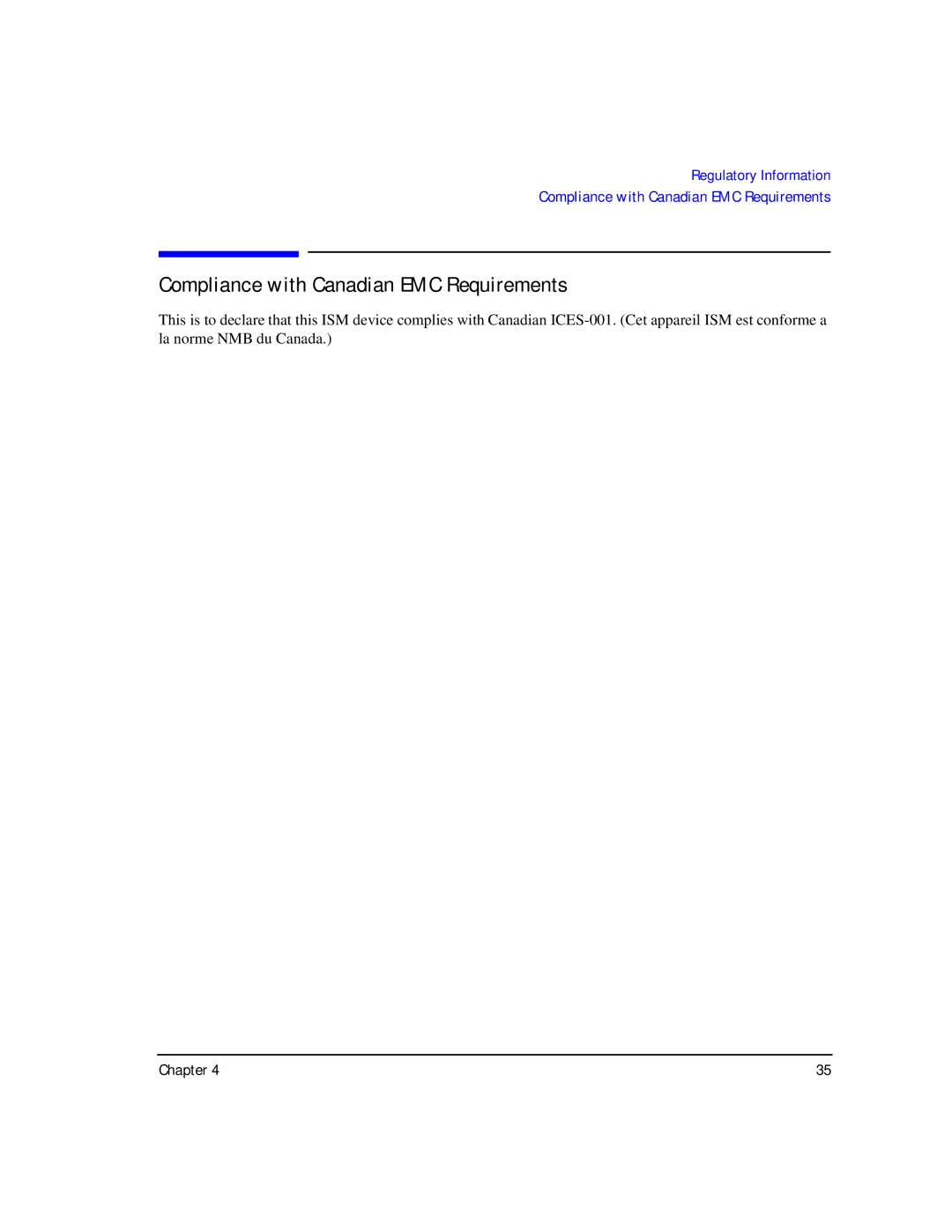 Agilent Technologies E8257D/67D manual Compliance with Canadian EMC Requirements, Chapter 