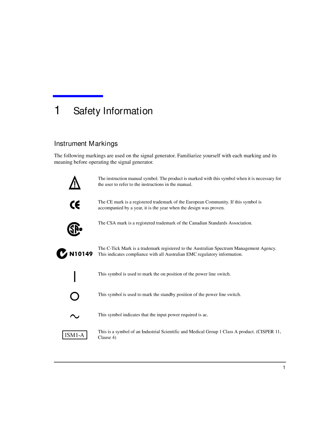 Agilent Technologies E8257D/67D manual Safety Information, Instrument Markings 