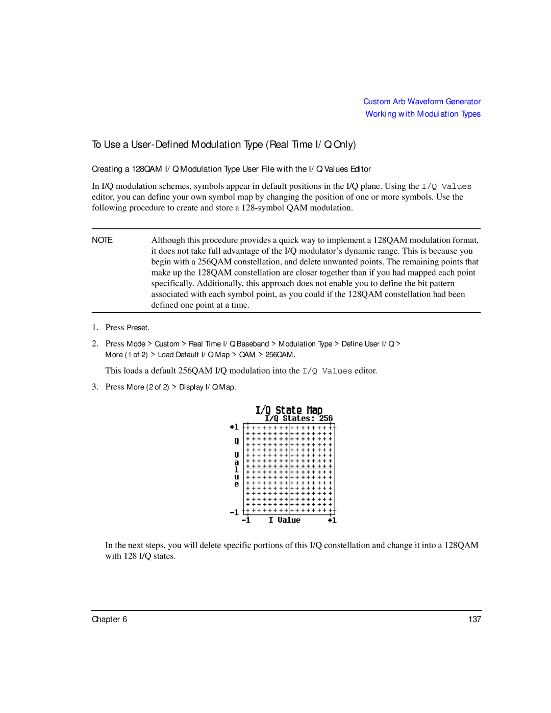 Agilent Technologies E8267C PSG, E8247C PSG CW, E8257C PSG manual To Use a User-Defined Modulation Type Real Time I/Q Only 