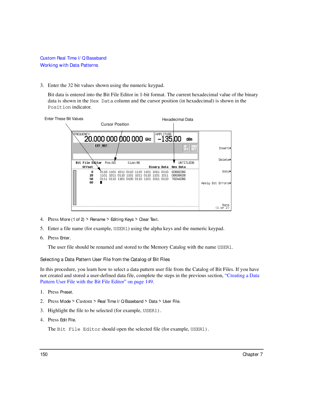 Agilent Technologies E8247C PSG CW, E8267C PSG, E8257C PSG manual Highlight the file to be selected for example, USER1 