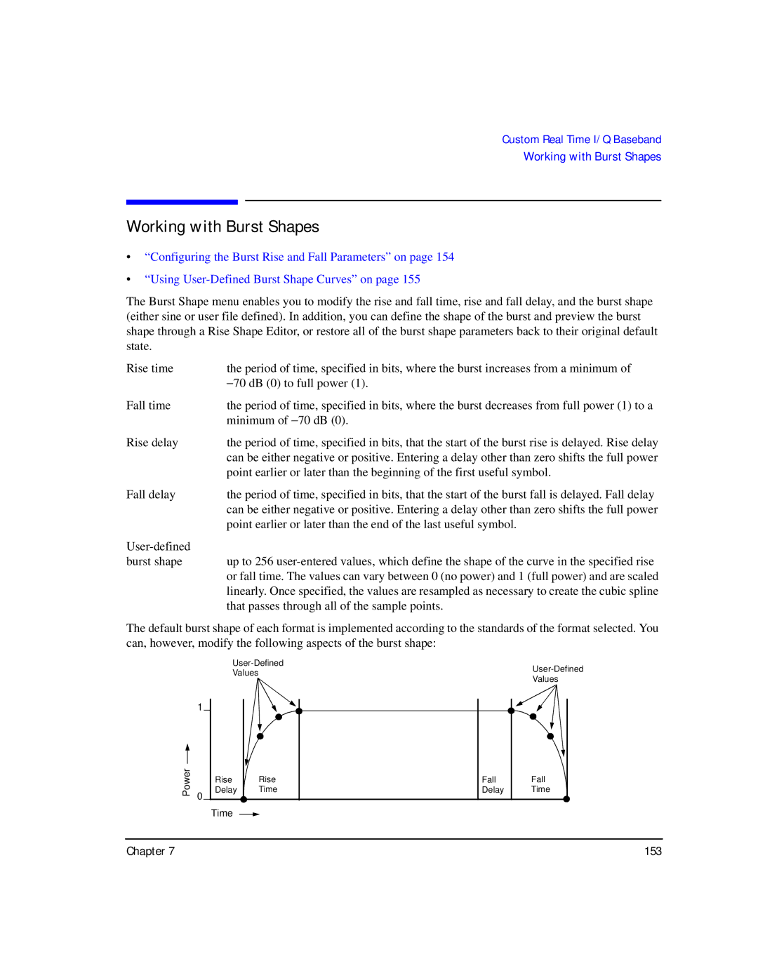 Agilent Technologies E8247C PSG CW, E8267C PSG, E8257C PSG manual Working with Burst Shapes 