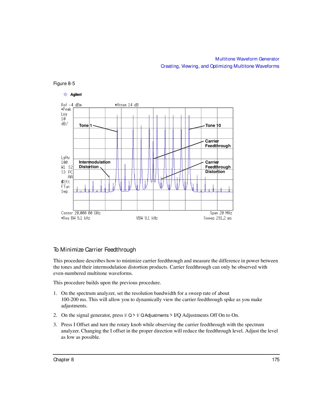 Agilent Technologies E8257C PSG, E8267C PSG, E8247C PSG CW manual To Minimize Carrier Feedthrough 