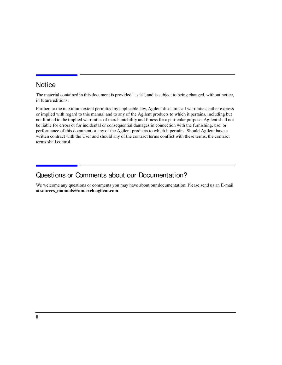 Agilent Technologies E8257C PSG, E8267C PSG, E8247C PSG CW manual Questions or Comments about our Documentation? 