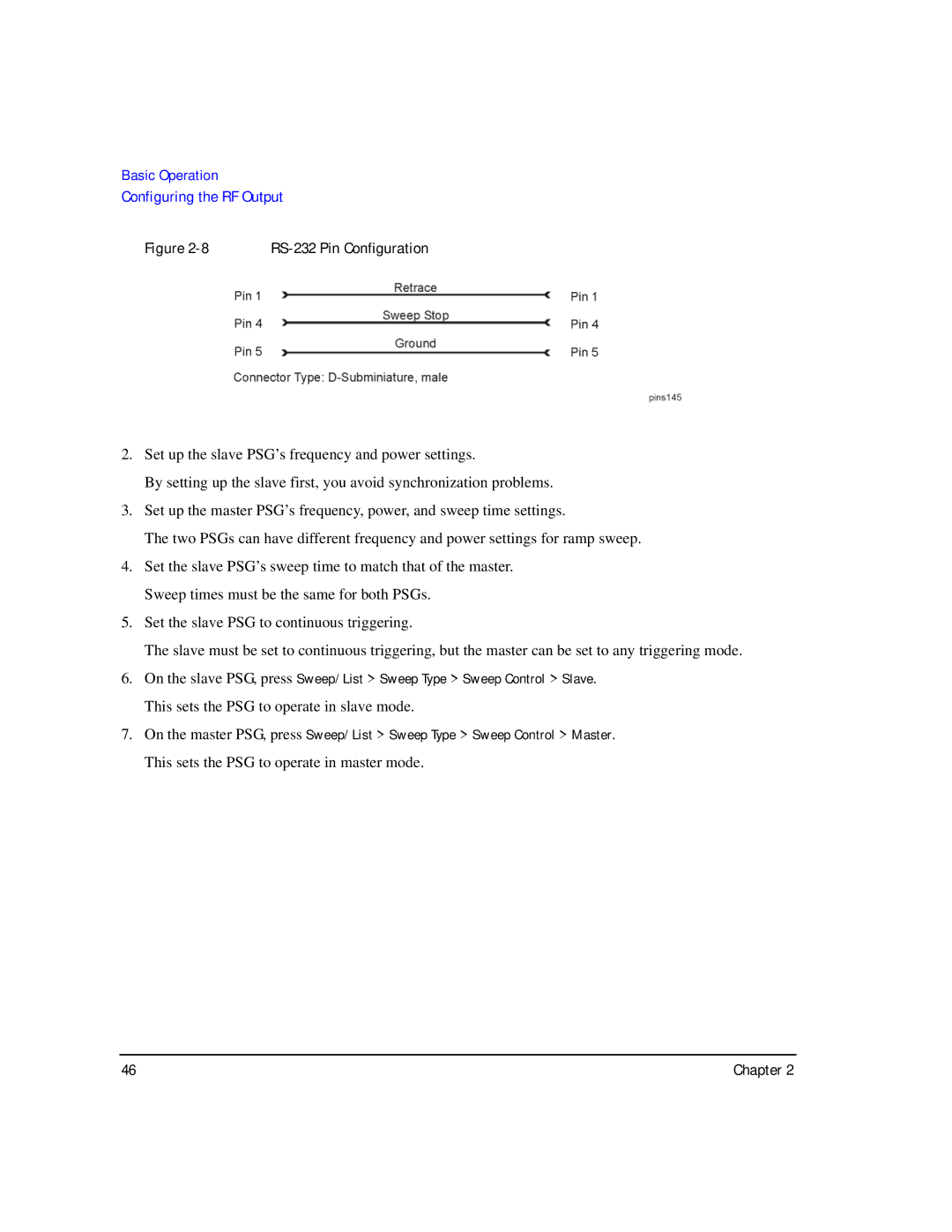 Agilent Technologies E8257C PSG, E8267C PSG, E8247C PSG CW manual RS-232 Pin Configuration 