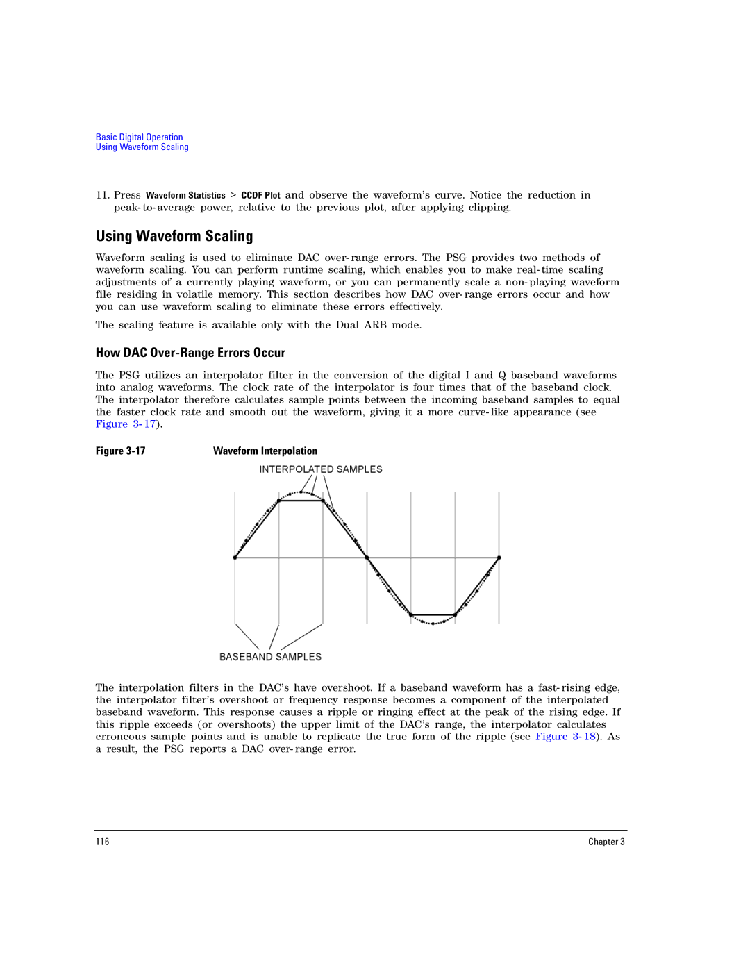 Agilent Technologies E8267D PSG, E8257D PSG manual Using Waveform Scaling, How DAC Over-Range Errors Occur 