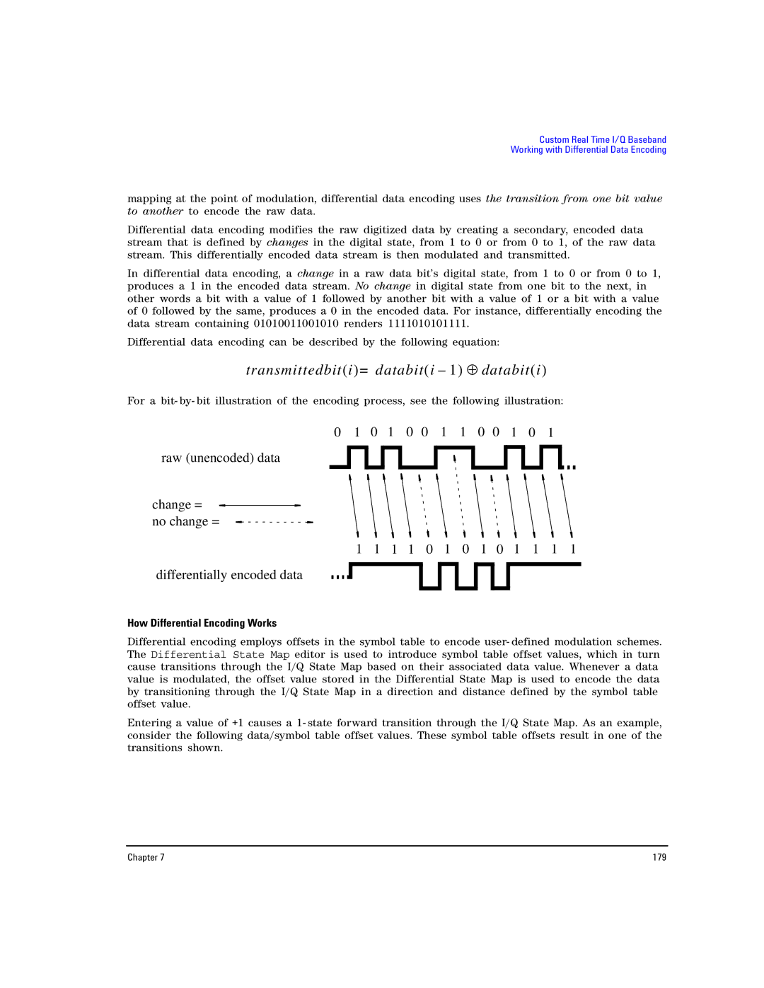 Agilent Technologies E8257D PSG, E8267D PSG manual Transmittedbiti= databiti 1 ⊕ databiti, How Differential Encoding Works 