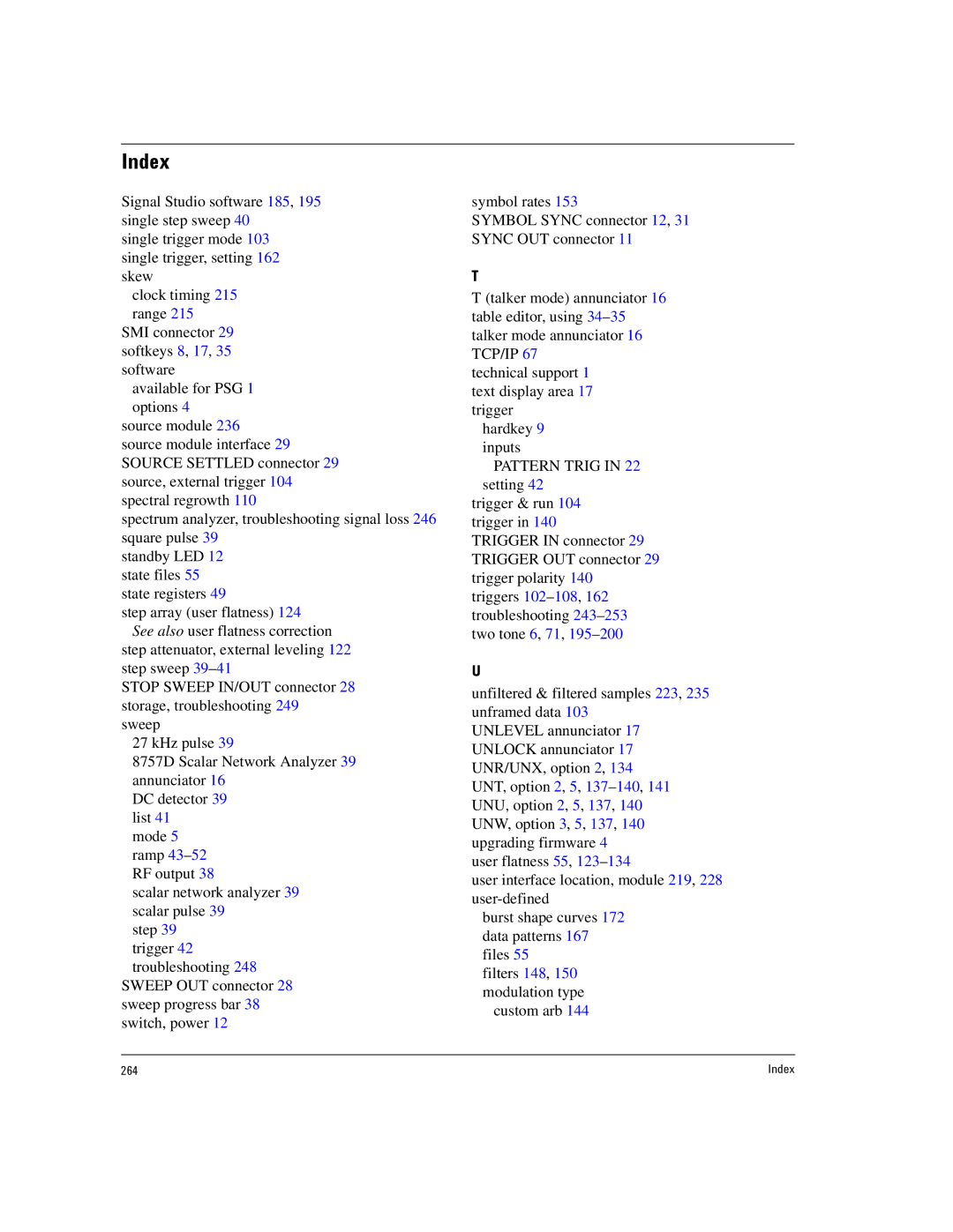 Agilent Technologies E8267D PSG, E8257D PSG manual Index 