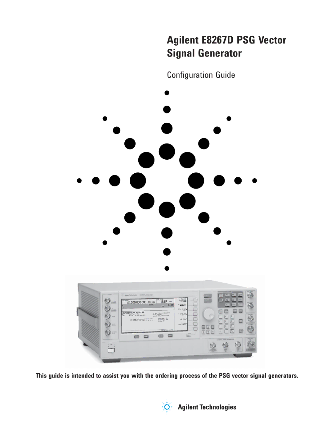 Agilent Technologies manual Agilent E8267D PSG Vector Signal Generator 